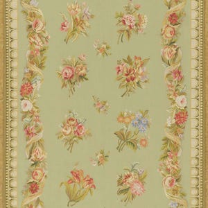 4 x 6 Aubusson Weave Carpet Brand New Old Stock Wool On Cotton French Technique Made In China All Wool On Cotton