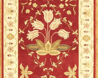 Runner rug 2.9 x 7.2 Hand Knotted In Europe, All Wool. Agra Design
