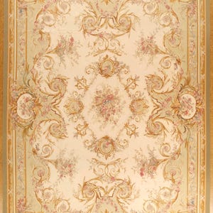 10 x 14 Aubusson Weave Carpet, New Entirely Hand Woven In The Centuries Old French Technique, Meter Size 305 x 429