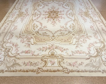 9.11 x 14.3 New Antique look Aubusson Carpet