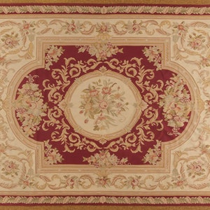 7.9 x 10.4 Aubusson Carpet, Wool On Cotton Brand New, French Tapestry Weave.