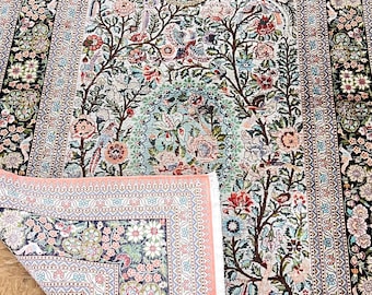 3.1 x 5.1 Silk Rug Handknotted on a Silk Foundation, Vintage