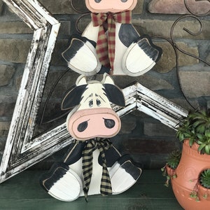 E-PATTERN Critter Sitter Collection  Small Cow Sitter/hanger Wood Craft DIY Pattern pdf and svg files included