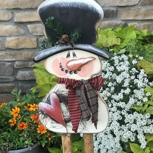 E-PATTERN Stick Leg Snowman Wood Craft DIY Pattern Packet pdf and svg files included