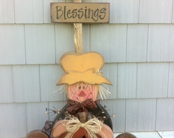 E-PATTERN Autumn Blessings Large Sitting Scarecrow Wood Craft DIY Pattern