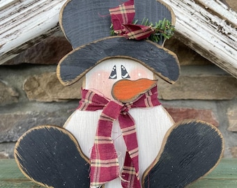E-PATTERN Mini-Critter Sitter Collection Mini Snowman Sitter Wood Craft DIY Pattern Digital pdf and svg files included