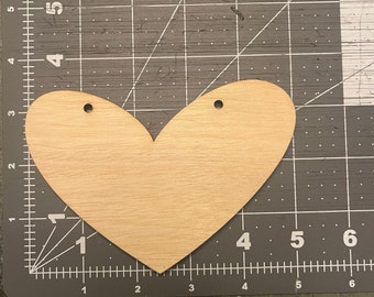 Crafters Pack-Country Heart Wood Tags, Unfinished Tags, Tag Cutout, DIY Tags, Craft Tags, Wholesale Craft Tags SIZE: 3.5" x 5" x 1/4"