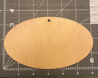 Crafters Pack-Oval Wood Tags, Unfinished Tags, Tag Cutout, DIY Tags, Craft Tags, Wholesale Craft Tags SIZE: 6”x 3.5" x 1/4" Hor.