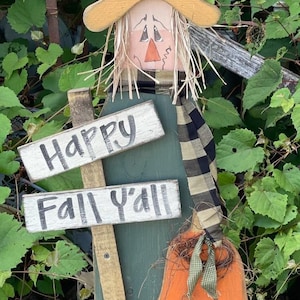E-PATTERN Happy Fall Y&#39;all 36&#39; Standing Scarecrow Wood Craft DIY Pattern