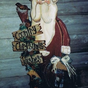 E-PATTERN Country Christmas Wishes Santa Wood Craft DIY Pattern