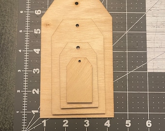 Crafters Pack-10- 50 Wood Tags, Unfinished Tags, Tag Cutout, DIY Tags, Craft Tags, Wholesale Craft Tags SIZE: 3.5" x 6" x 1/4" Tags