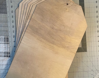 Crafters Pack-10- Wood Tags, Unfinished Tags, Tag Cutout, DIY Tags, Craft Tags, Wholesale Craft Tags SIZE: 10” x 18” x 1/4" Tags