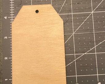 Crafters Pack-25–100 Wood Tags, Unfinished Tags, Tag Cutout, DIY Tags, Craft Tags, Wholesale Craft Tags SIZE: 4.5”x 2.5”x 1/4” Tags