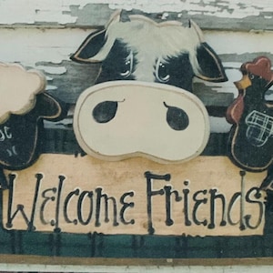 E-PATTERN Welcome Friends Barnyard Sign Wood Craft  DIY pattern
