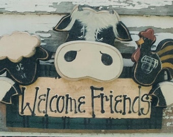 E-PATTERN Welcome Friends Barnyard Sign Wood Craft  DIY pattern