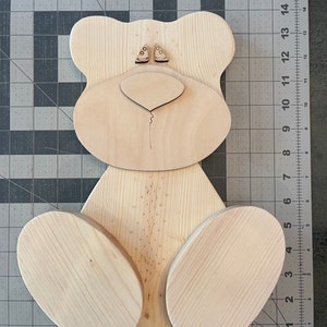 DIY Bear shelf sitter/ hanger  - Unfinished Wood Craft Kit