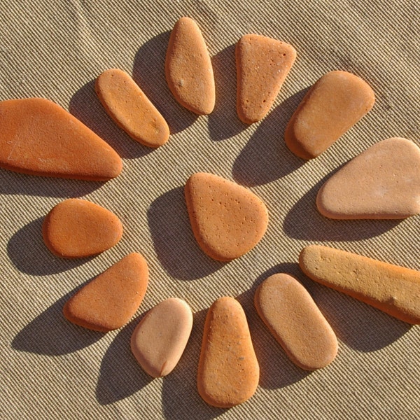 13 pieces of genuine surf worn Spanish terracotta