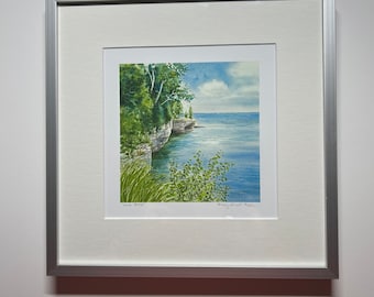 Cave Point, Door County, framed print