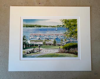 Egg Harbor Marina, matted print