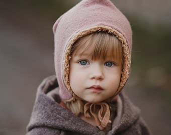 Bonnet en laine chaud ADA, doublure biologique, bonnet fraisé, doublé, couleur souhaitée, bonnet d'hiver bébé, enfant, filature de laine