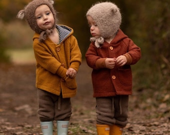 Wool jacket, coat "Jona", kids, toddler, baby, virgin wool, Design choice