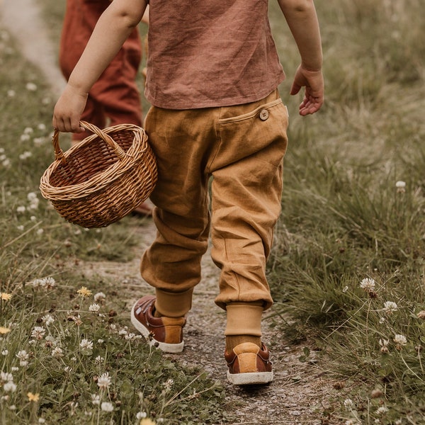 Pumphose aus Leinen, "Jim", Wunschgröße, leinenhose, baby, kinder