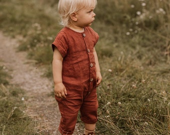 Ensemble en lin Kaj, onsie en lin, bébé, enfants