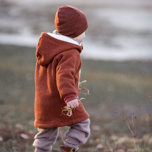 Veste de promenade doublure en peluche, Jona , laine vierge, couleur au choix, veste en laine bébé enfant, veste d'hiver image 5