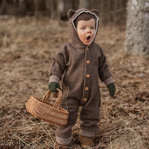 Wool bodysuit little bear, virgin wool, Jumpsuit, Overall, color of choice