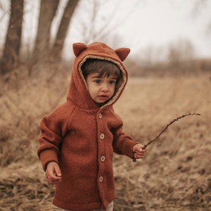 Kids wool Jacket, coat "Little fox", parka, new wool, foxjacket, baby, toddler