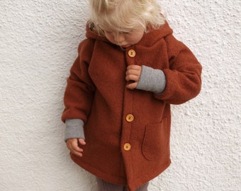 Woolen jacket, coat "Jona", virgin wool, choice of color