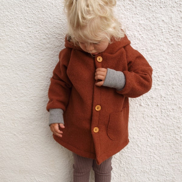 Walkjacke "Jona", Schurwolle, Wunschdesign, kinder, baby, ungefüttert