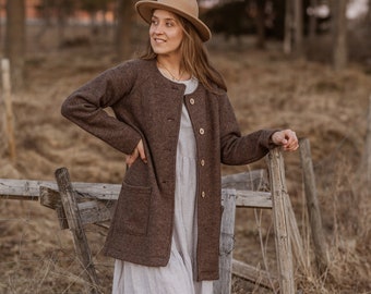 Manteau de promenade pour femme, veste de marche, laine vierge, femme