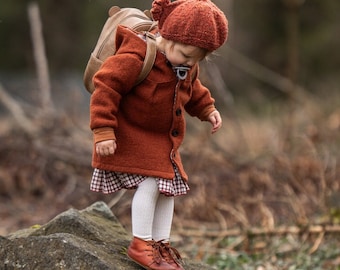 Manteau en laine doublé "Carla", entièrement doublé en jersey bio, bébé, enfant, couleur souhaitée, veste enfant