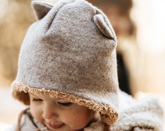 Bonnet en laine "Lille Rev", petit renard, taille sur mesure, bonnet en laine foulée