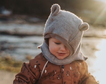 Balaclava "Lille Bjørn", wool hat, balaclava, baby, children, organic food