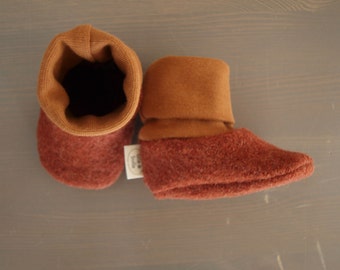 Woolen shoes, organic cuffs, baby, boiled wool, kids