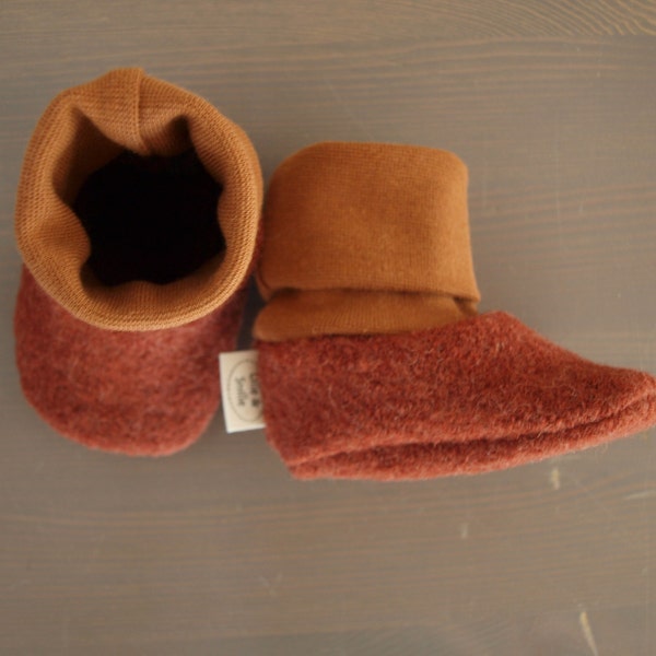 Woolen shoes, organic cuffs, baby, boiled wool, kids