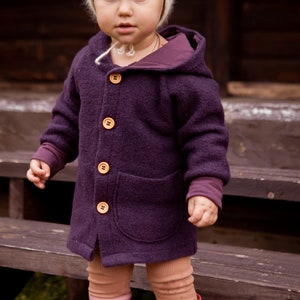 Woolen jacket, coat Jona, uni, new wool, virgin wool, Baby, kids image 8