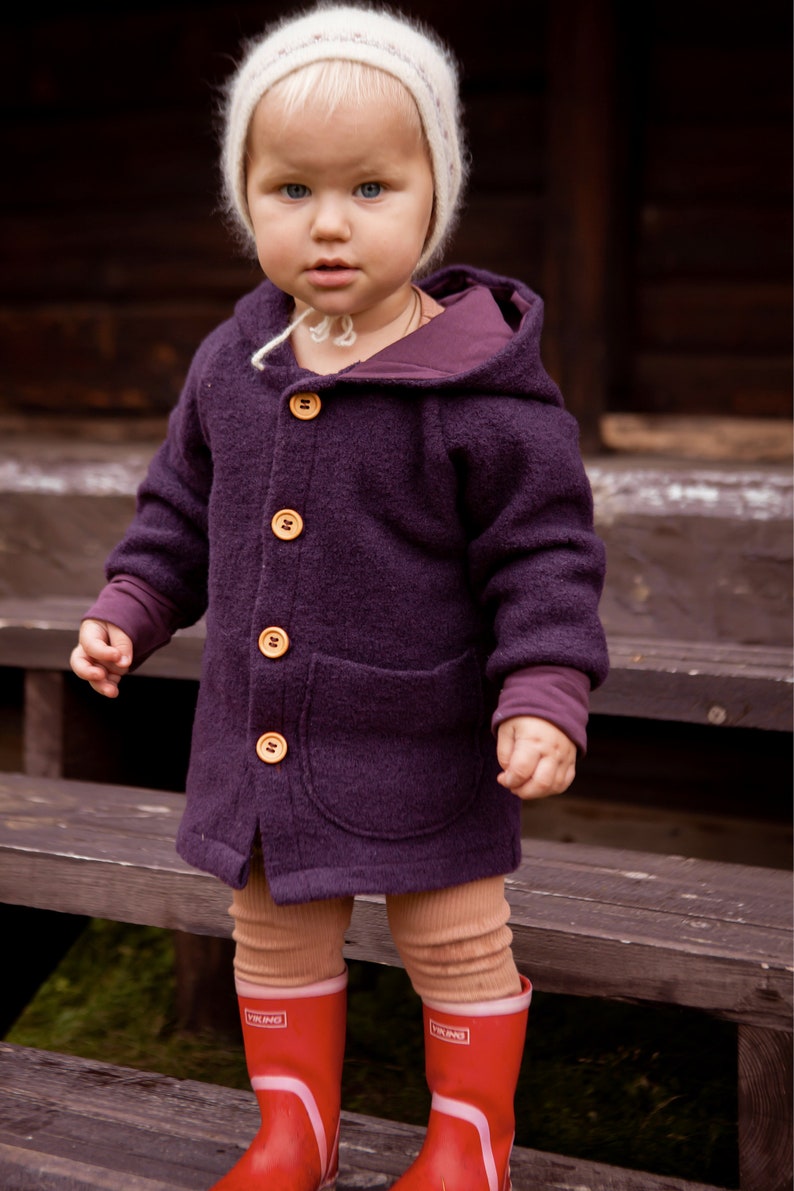 Woolen jacket, coat Jona, uni, new wool, virgin wool, Baby, kids image 8