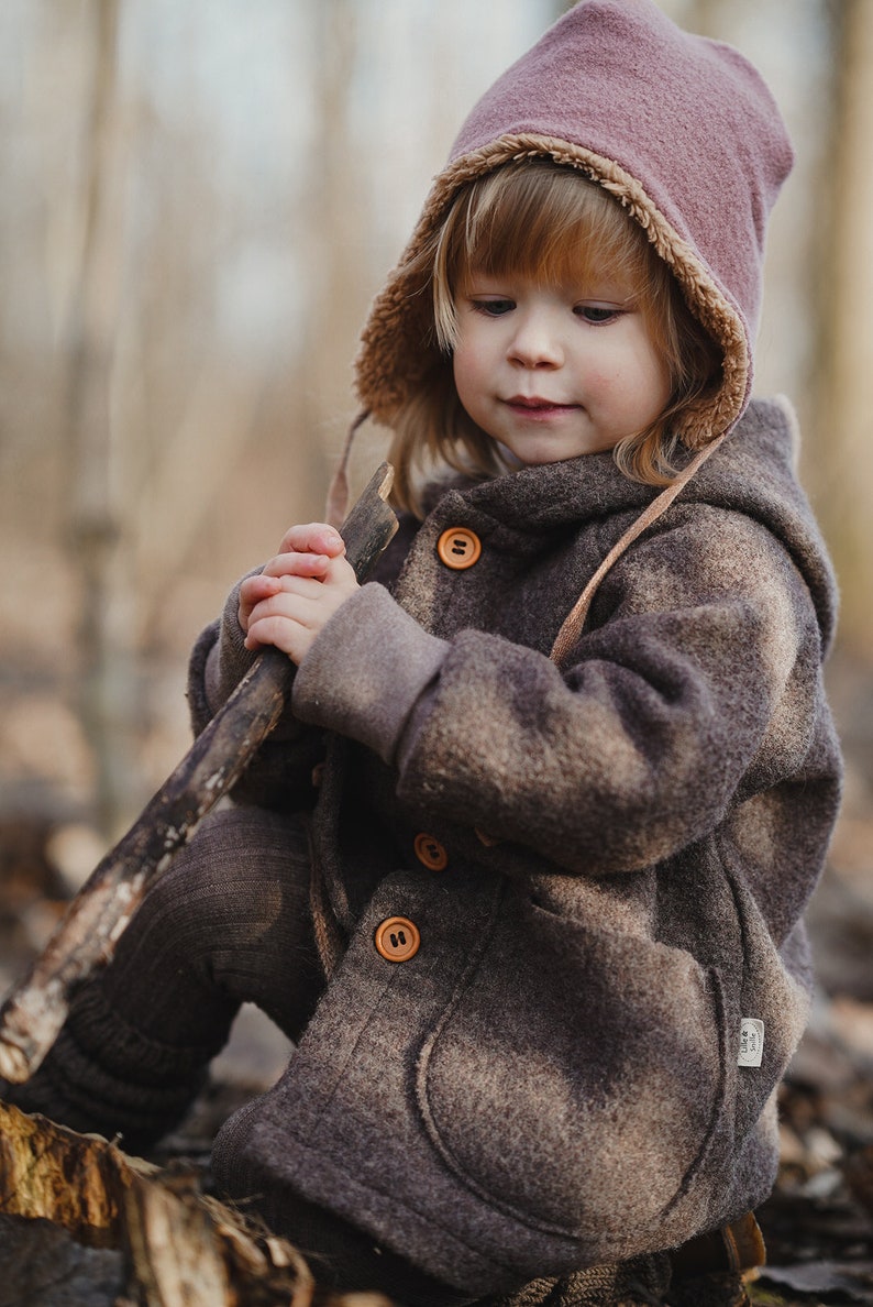 Woolen jacket, coat Jona, uni, new wool, virgin wool, Baby, kids image 5