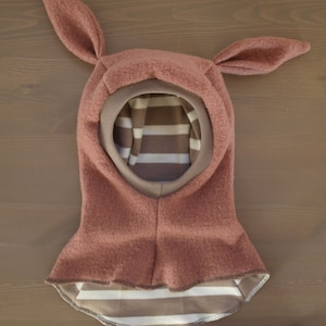 Wool balaclava, little bunny, baby hat, kids hat, toddler, winter hat