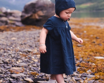 Leinen Kleid "Mari", navy