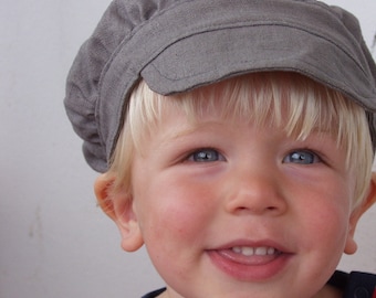 Linen hat James, linen cap kids
