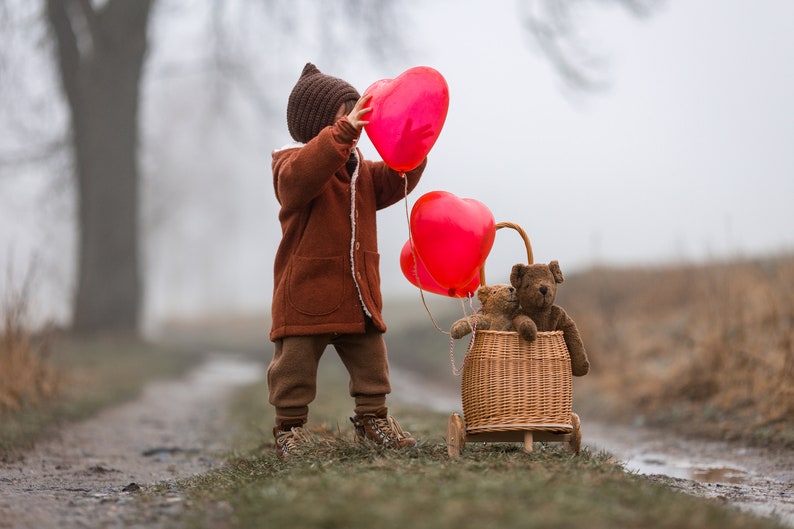 Veste de promenade doublure en peluche, Jona , laine vierge, couleur au choix, veste en laine bébé enfant, veste d'hiver image 7