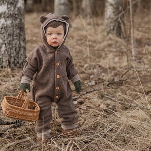 Woolen bodysuit little bear, virgin wool, Jumpsuit, Overall color of choice image 2