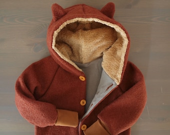 Woolen Jacket, coat "Little fox", new wool, baby, kids