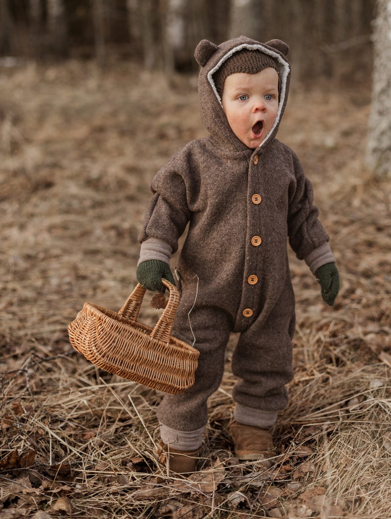 Woolen bodysuit little bear, virgin wool, Jumpsuit, Overall color of choice image 1