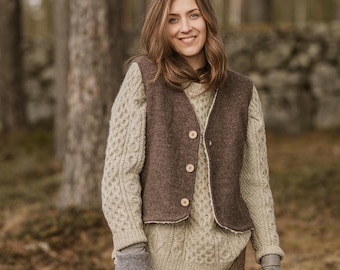 Wool vest for women, lined vest,