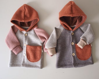 Woolen jacket colorblocking, Woolen coat, kids, baby